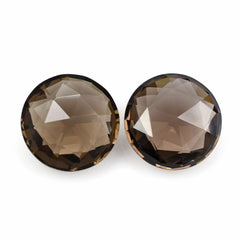 SMOKY QUARTZ ROSE CUT BRIOLETTE ROUND 12MM 4.77Cts.