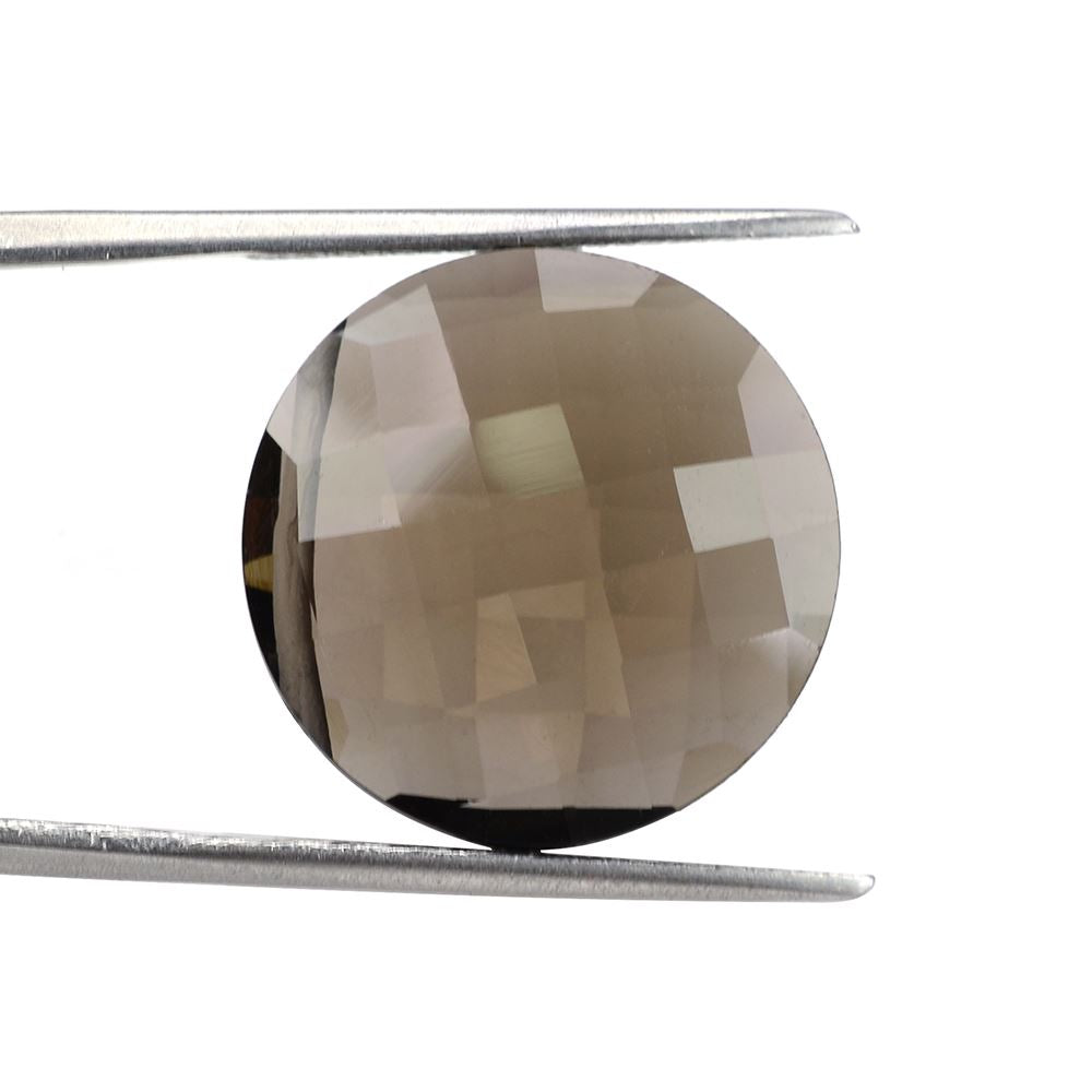 SMOKY QUARTZ BRIOLETTE ROUND (FULL DRILL) 18MM 17.10Cts.