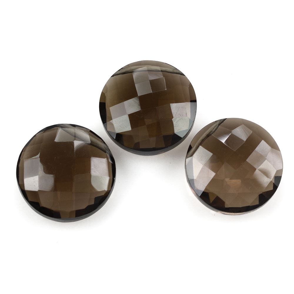 SMOKY QUARTZ BRIOLETTE ROUND (FULL DRILL) 18MM 17.10Cts.