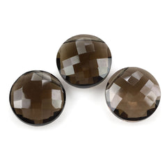 SMOKY QUARTZ BRIOLETTE ROUND (FULL DRILL) 18MM 17.10Cts.