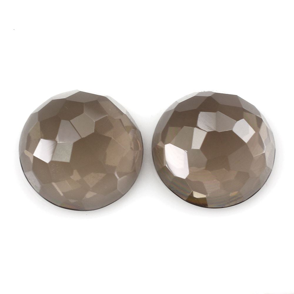 SMOKY QUARTZ IRREGULAR CUT ROUND CAB 14.20MM 8.46Cts.