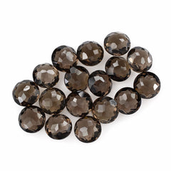 SMOKY QUARTZ IRREGULAR CUT BRIOLETTE ROUND 6MM 0.88Cts.