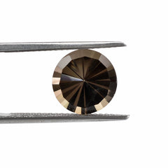 SMOKY QUARTZ MIRROR CUT ROUND 10MM 2.95Cts.
