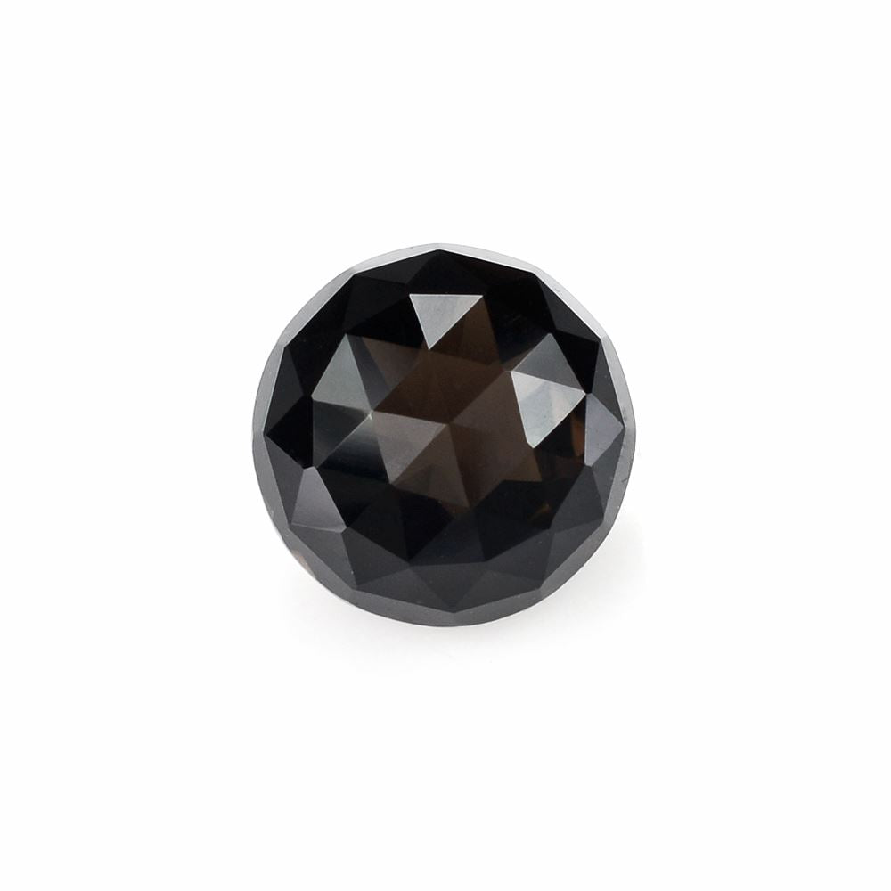 SMOKY QUARTZ ROSE CUT ON TOP DIAMOND CUT BACK ROUND 10MM 4.55Cts.