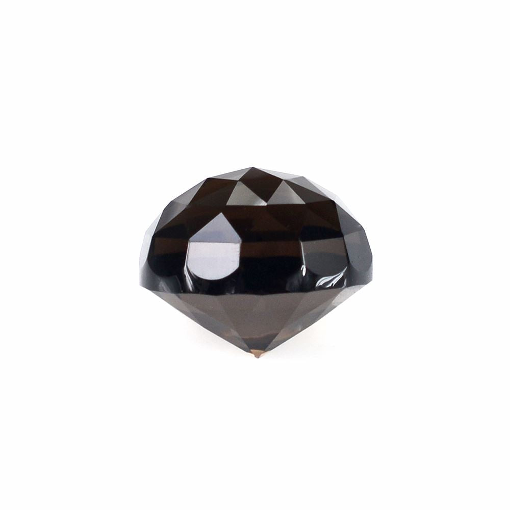 SMOKY QUARTZ ROSE CUT ON TOP DIAMOND CUT BACK ROUND 10MM 4.55Cts.