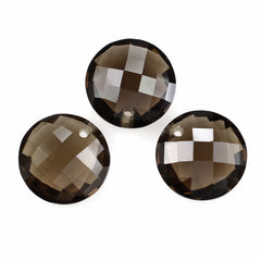 SMOKY QUARTZ BRIOLETTE ROUND (FULL DRILL) 12MM 4.44 Cts.