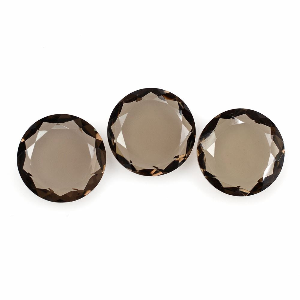 SMOKY QUARTZ BOTH SIDE TABLE CUT ROUND 12MM 4.02Cts.