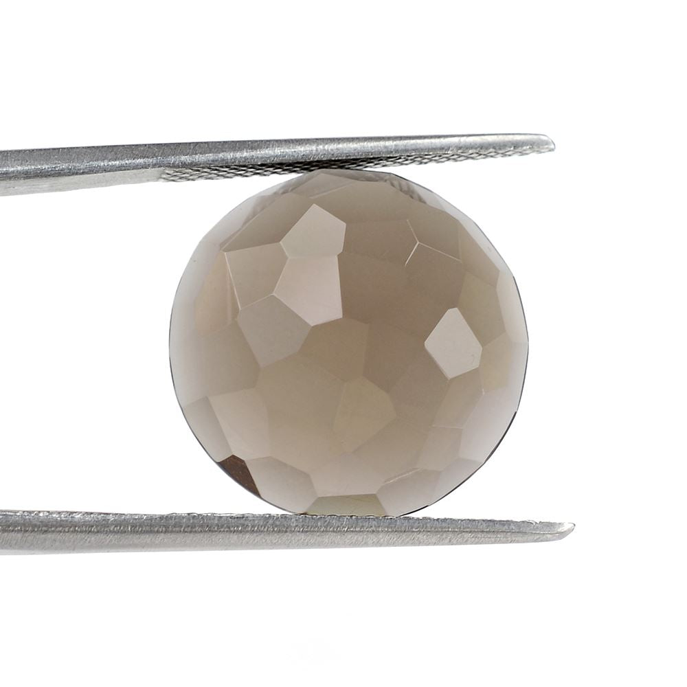 SMOKY QUARTZ IRREGULAR CUT ROUND CAB 16.20MM 11.97Cts.