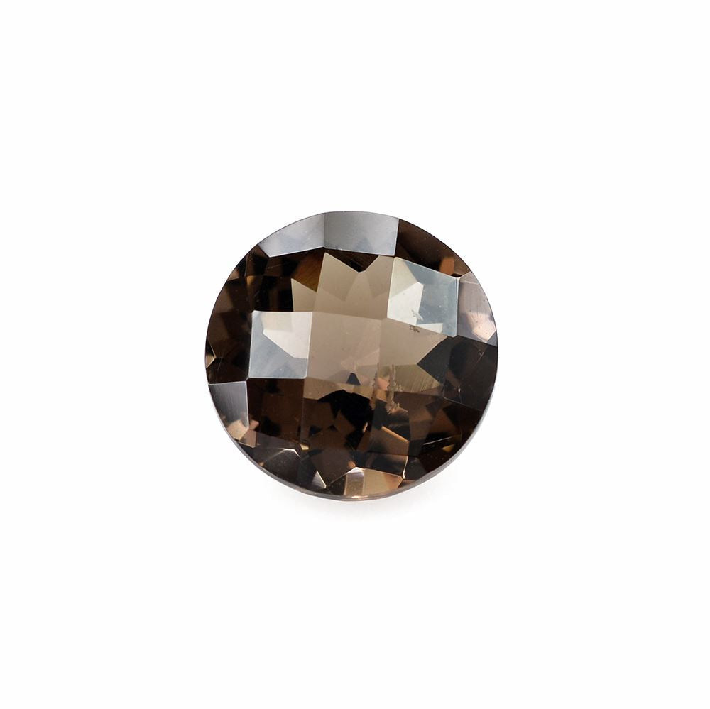 SMOKY QUARTZ CHECKER CUT ROUND 10MM 3.15Cts.