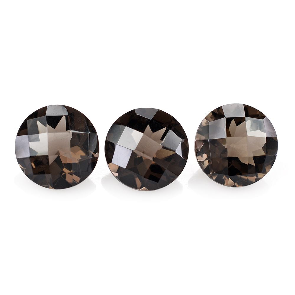 SMOKY QUARTZ CHECKER CUT ROUND 10MM 3.15Cts.