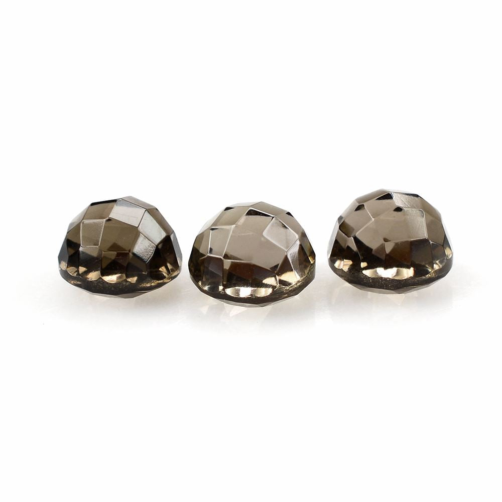 SMOKY QUARTZ CHECKER BACK CUT ROUND 6MM 1.15Cts.
