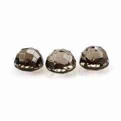 SMOKY QUARTZ CHECKER BACK CUT ROUND 6MM 1.15Cts.