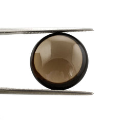 SMOKY QUARTZ LENTIL ROUND 15MM 12.24 Cts.