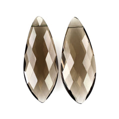 SMOKY QUARTZ BRIOLETTE IRREGULAR MARQUISE (FULL DRILL) 30X12MM 10.87 Cts.