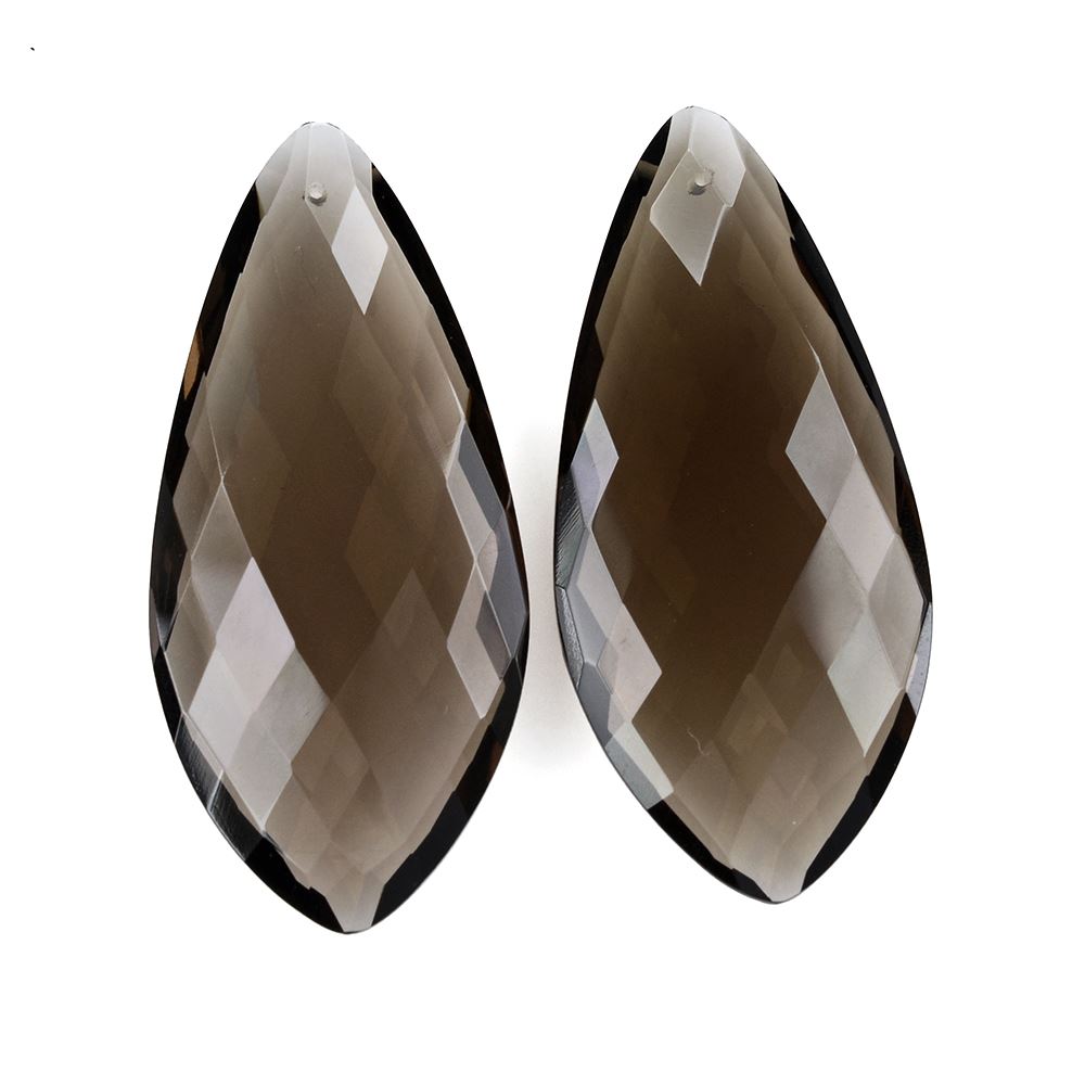 SMOKY QUARTZ BRIOLETTE IRREGULAR MARQUISE (FULL DRILL) 44X20MM 35.20 Cts.