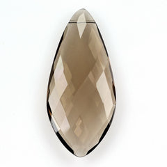SMOKY QUARTZ BRIOLETTE IRREGULAR MARQUISE (LITE) (FULL DRILL) 44X20MM 31.50 Cts.