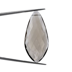 SMOKY QUARTZ BRIOLETTE IRREGULAR MARQUISE (LITE) (FULL DRILL) 44X20MM 31.50 Cts.