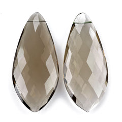 SMOKY QUARTZ BRIOLETTE IRREGULAR MARQUISE (LITE) (FULL DRILL) 44X20MM 31.50 Cts.