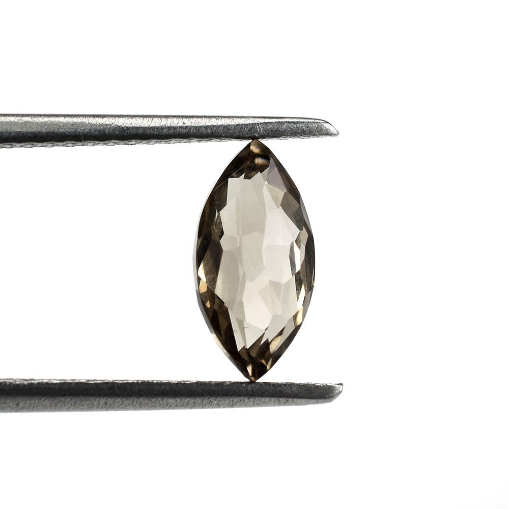 SMOKY QUARTZ IRREGULAR CUT BRIOLETTE MARQUISE 10X5MM 1.10 Cts.