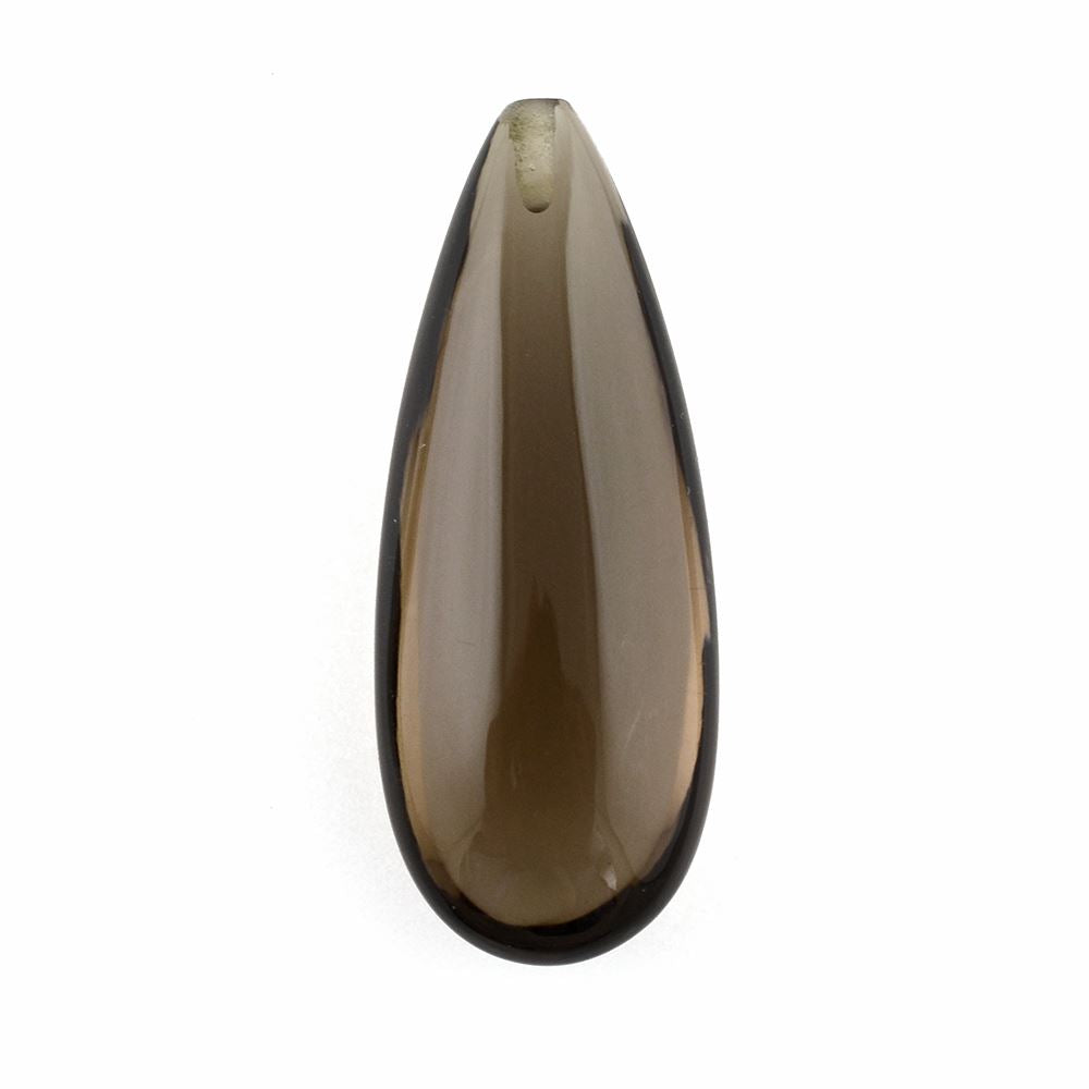 SMOKY QUARTZ LENTIL PEAR (HALF DRILL) 30X12MM 20.39 Cts.