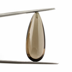 SMOKY QUARTZ LENTIL PEAR (HALF DRILL) 30X12MM 20.39 Cts.