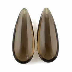 SMOKY QUARTZ LENTIL PEAR (HALF DRILL) 30X12MM 20.39 Cts.