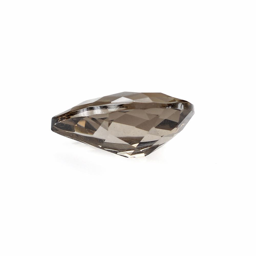 SMOKY QUARTZ CHECKER CUT PEAR 13X9MM 3.47 Cts.