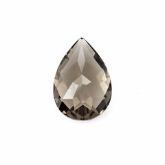 SMOKY QUARTZ CHECKER CUT PEAR 13X9MM 3.47 Cts.