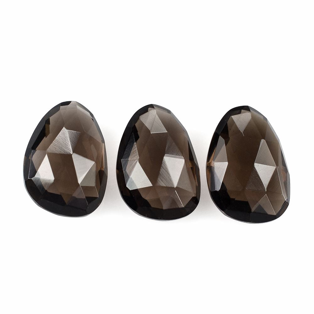 SMOKY QUARTZ ROSE CUT BRIOLETTE IRREGULAR PEARISH 14X10MM 5.13 Cts.