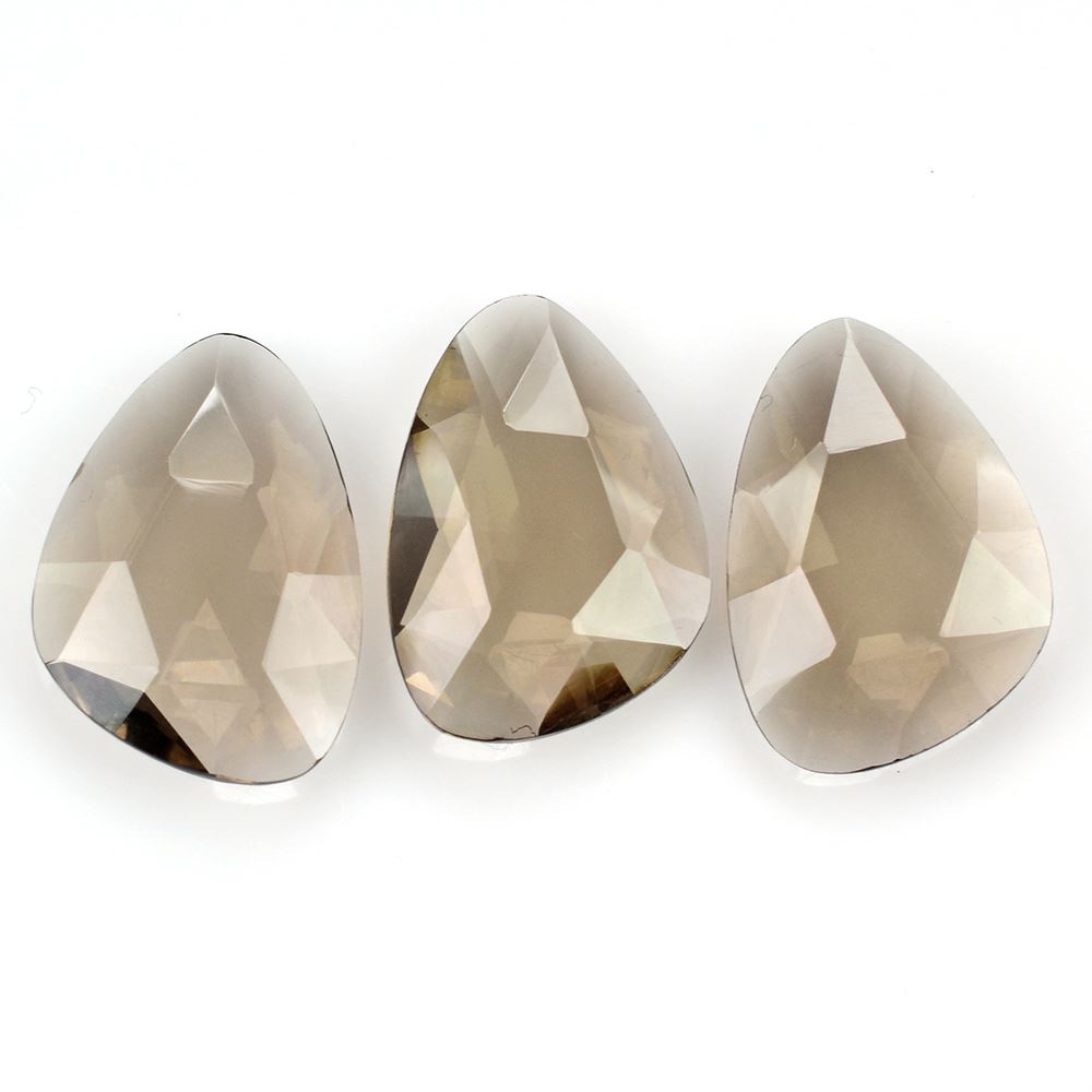 SMOKY QUARTZ ROSE CUT BRIOLETTE IRREGULAR PEARISH 20X14MM 8.00 Cts.