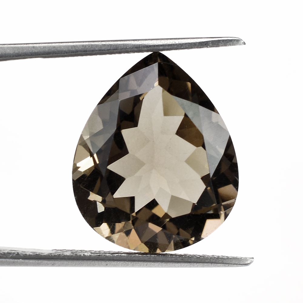 SMOKY QUARTZ CUT PEAR 18X13MM 12.34 Cts.