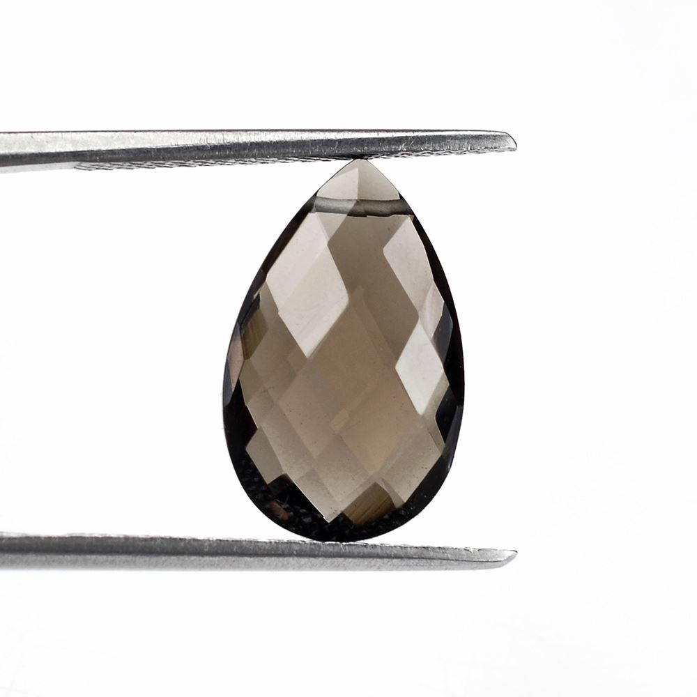 SMOKY QUARTZ BRIOLETTE PEAR (FULL DRILL) (LITE) 15.50X10MM 5.37 Cts.