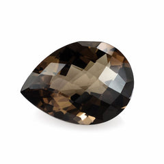 SMOKY QUARTZ CHECKER CUT PEAR 20X15MM 13.15 Cts.