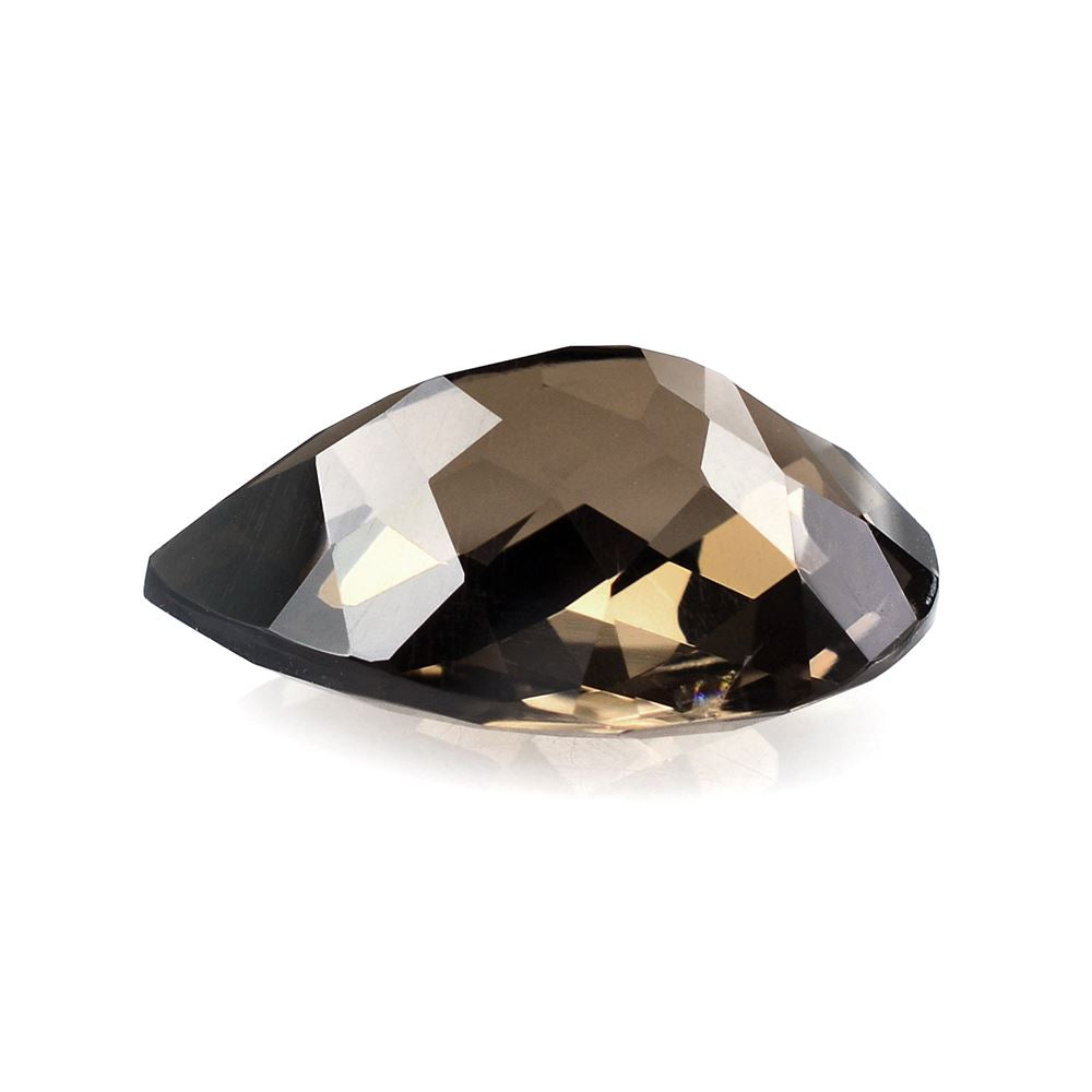 SMOKY QUARTZ CHECKER CUT PEAR 20X15MM 13.15 Cts.
