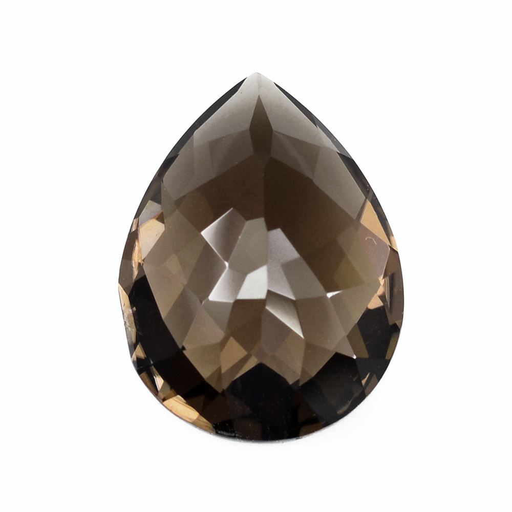 SMOKY QUARTZ CHECKER CUT PEAR 20X15MM 13.15 Cts.
