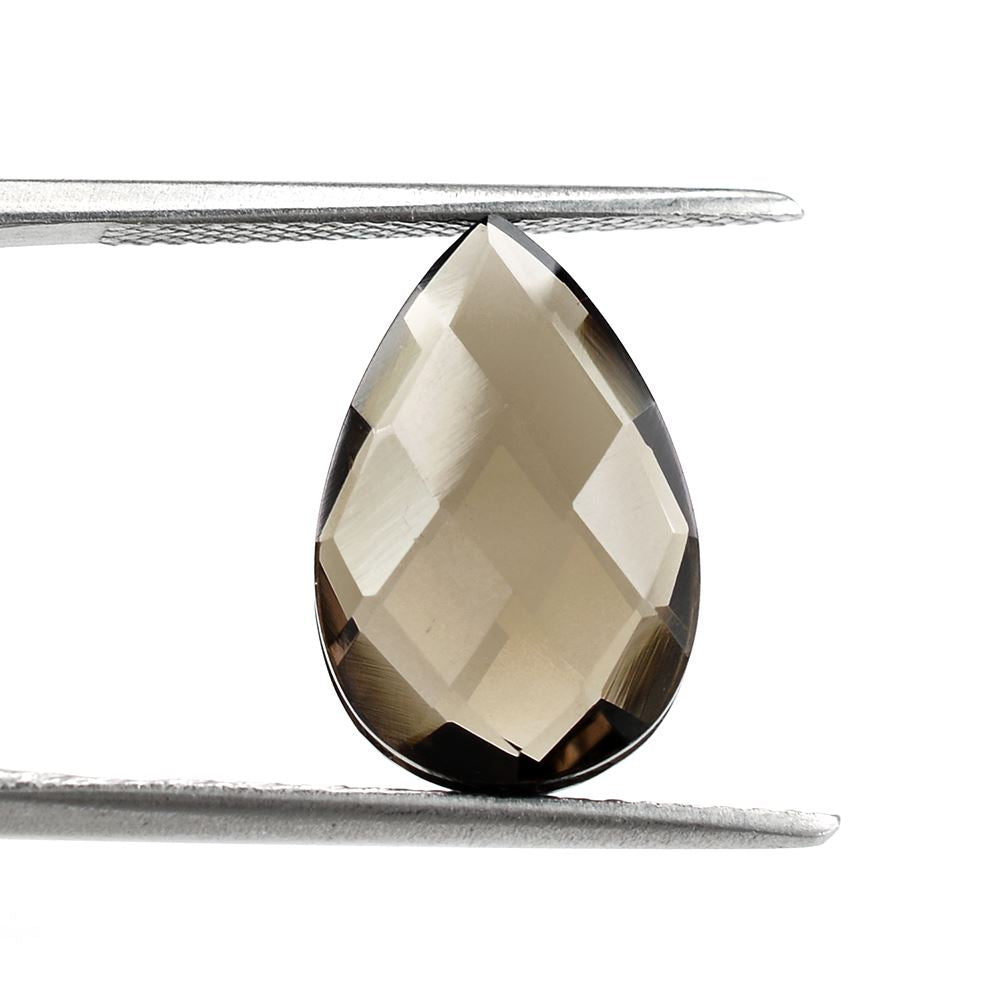 SMOKY QUARTZ BRIOLETTE PEAR ( GROOVE IN GIRDLE) 15X10MM 5.67 Cts.