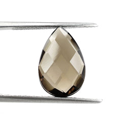 SMOKY QUARTZ BRIOLETTE PEAR ( GROOVE IN GIRDLE) 15X10MM 5.67 Cts.