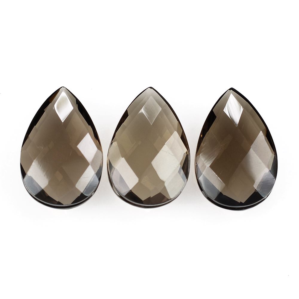 SMOKY QUARTZ BRIOLETTE PEAR ( GROOVE IN GIRDLE) 15X10MM 5.67 Cts.