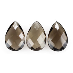 SMOKY QUARTZ BRIOLETTE PEAR ( GROOVE IN GIRDLE) 15X10MM 5.67 Cts.