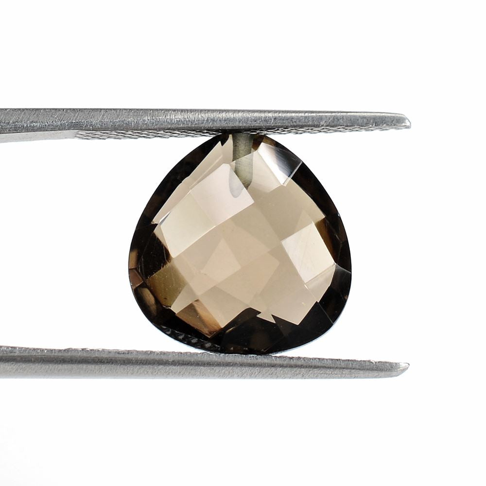 SMOKY QUARTZ BRIOLETTE PEAR (HALF DRILL) 12MM 5.51 Cts.