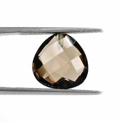 SMOKY QUARTZ BRIOLETTE PEAR (HALF DRILL) 12MM 5.51 Cts.