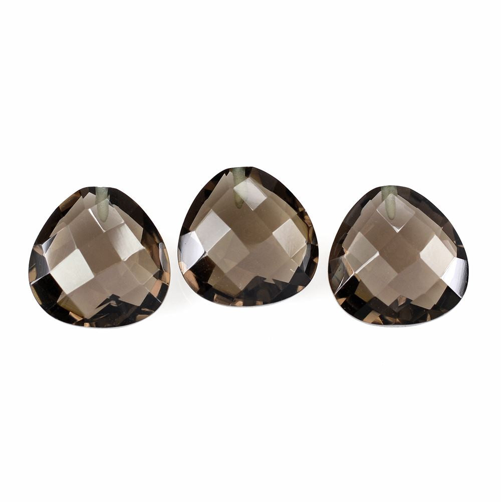 SMOKY QUARTZ BRIOLETTE PEAR (HALF DRILL) 12MM 5.51 Cts.