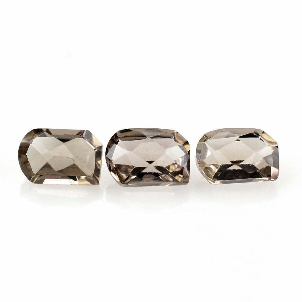 SMOKY QUARTZ CHECKER CUT FANCY 6X4MM 0.58 Cts.