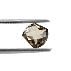 SMOKY QUARTZ CHECKER CUT FANCY 6MM 0.93 Cts.