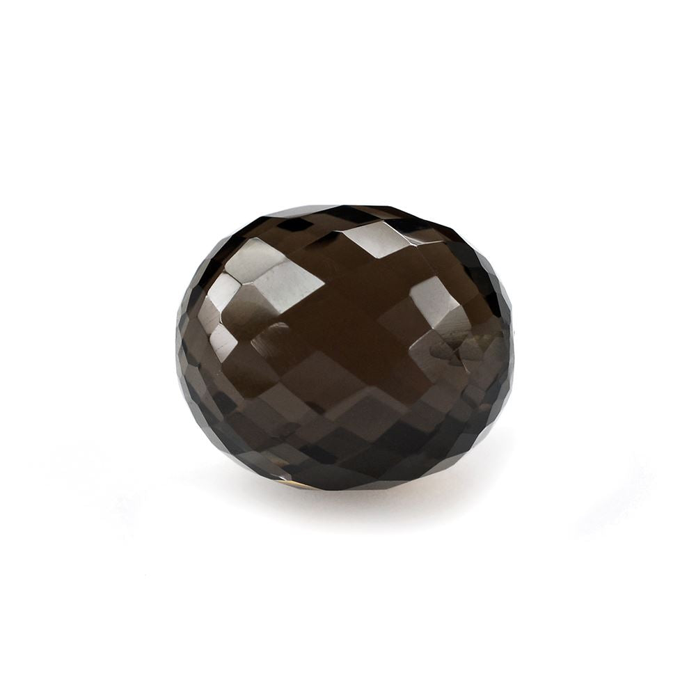 SMOKY QUARTZ CHECKER CUT OLIVE (HALF DRILL) 12X10MM 8.75 Cts.