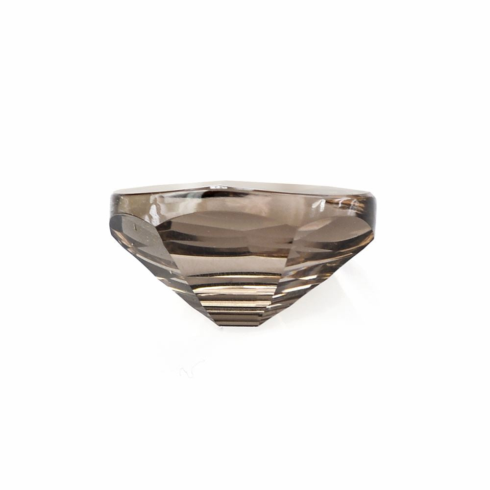 SMOKY QUARTZ SWIRL CUT HEXAGON CONCAVE OVAL 12X10MM 3.98Cts.