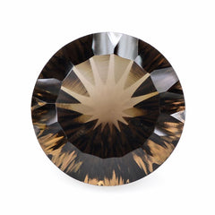 SMOKY QUARTZ CONCAVE CUT ROUND 15MM 10.87Cts.