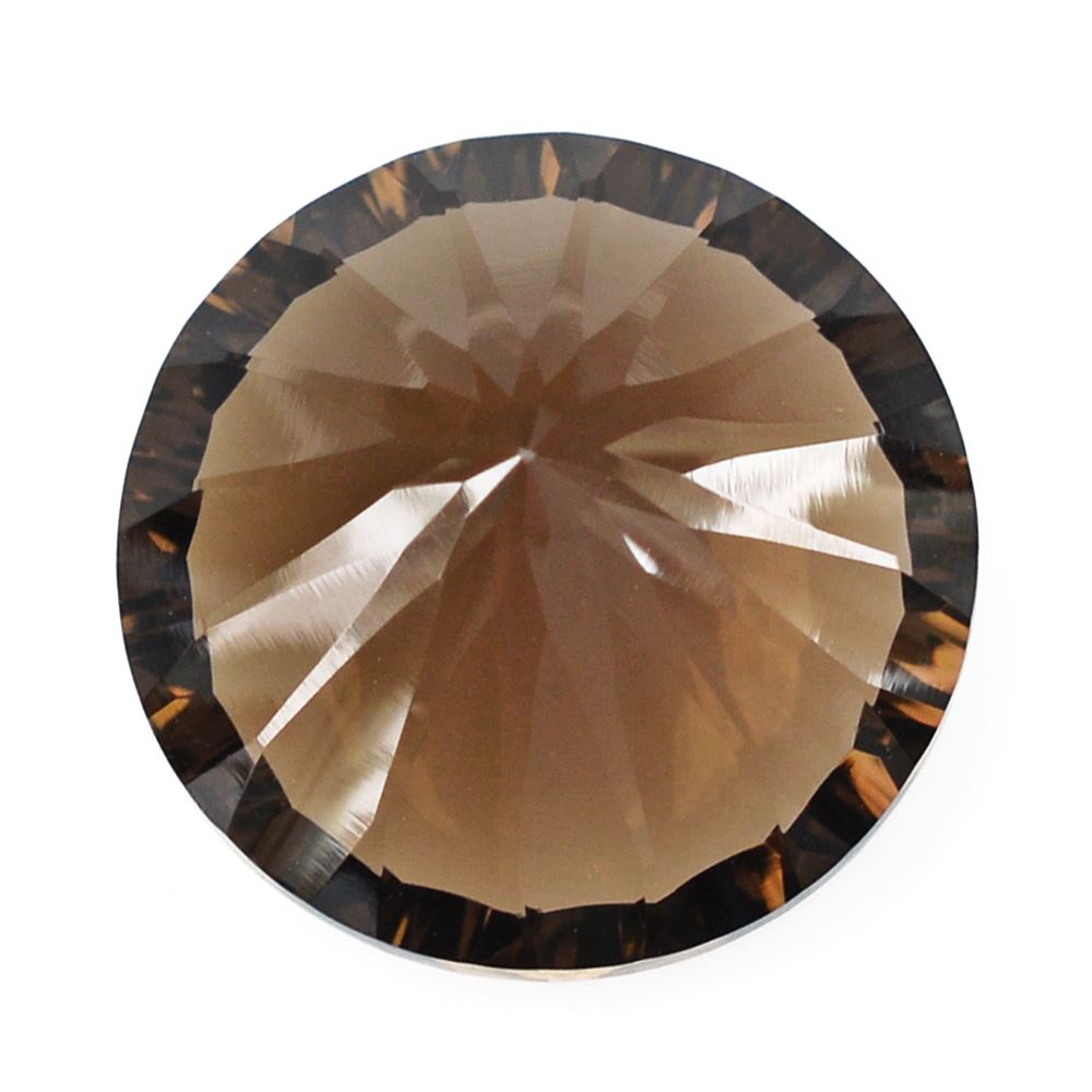 SMOKY QUARTZ CONCAVE CUT ROUND 15MM 10.87Cts.