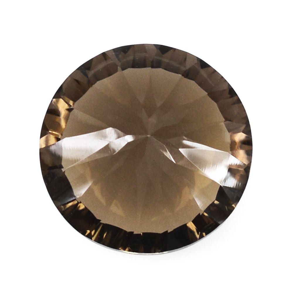 SMOKY QUARTZ CONCAVE CUT ROUND 15MM 10.40Cts.