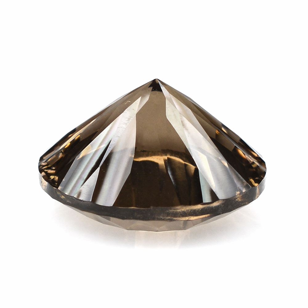 SMOKY QUARTZ CONCAVE CUT ROUND 15MM 10.40Cts.